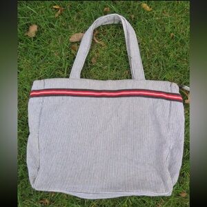 Orvis Black and White Striped Tote Bag